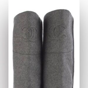 CHANEL Charcoal Tall Boots